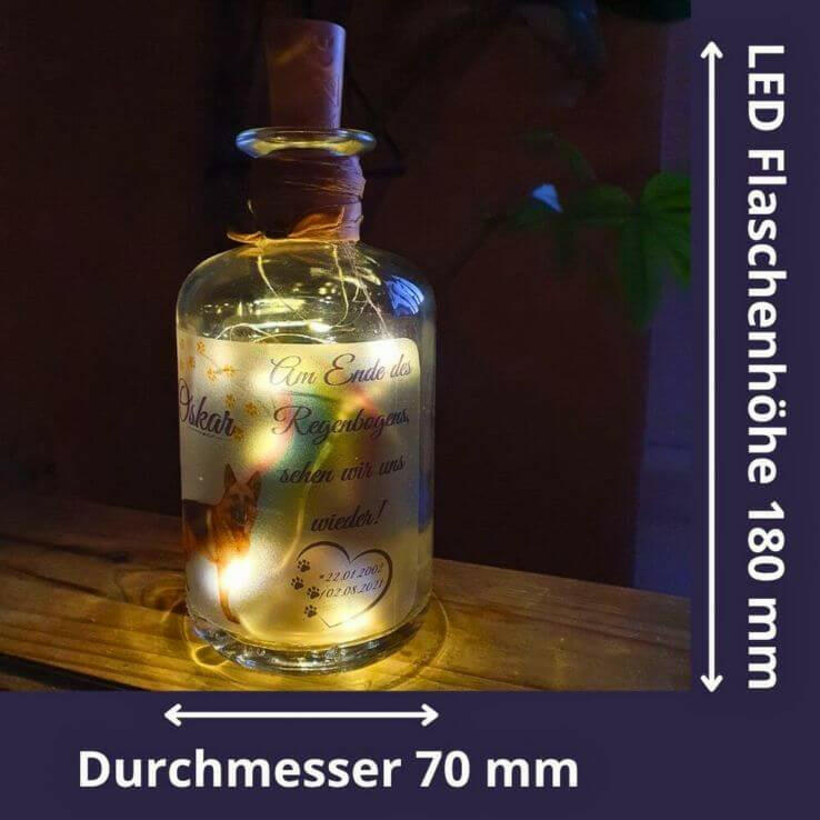 Flaschenlicht, Trauerlicht Deines Haustieres.