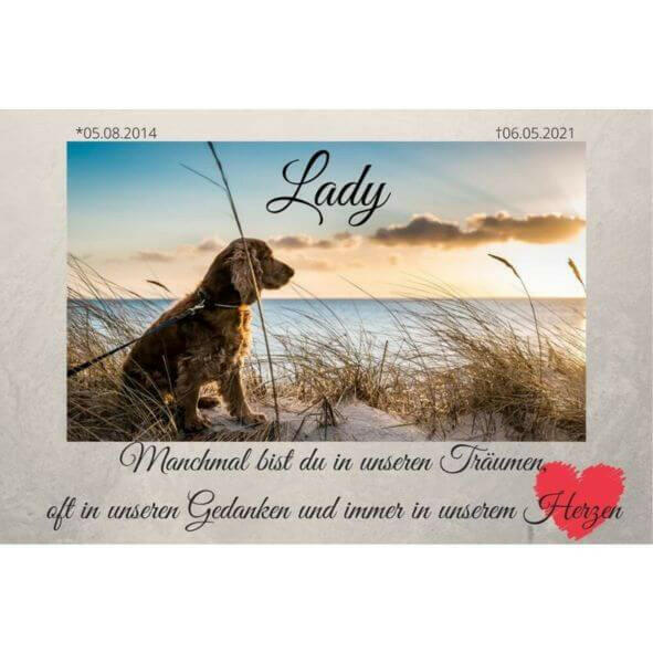 Hundegrabstein oder Katzengrabstein als Grabplatte gestalten.