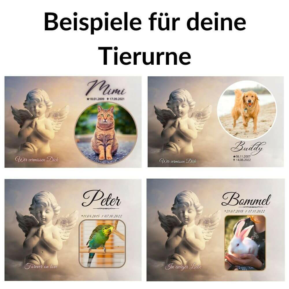 Tierurne personalisiert als Holzhaus.
