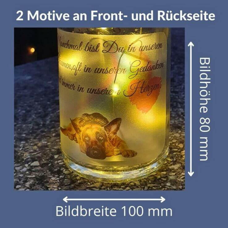 Flaschenlicht, Trauerlicht Deines Haustieres.