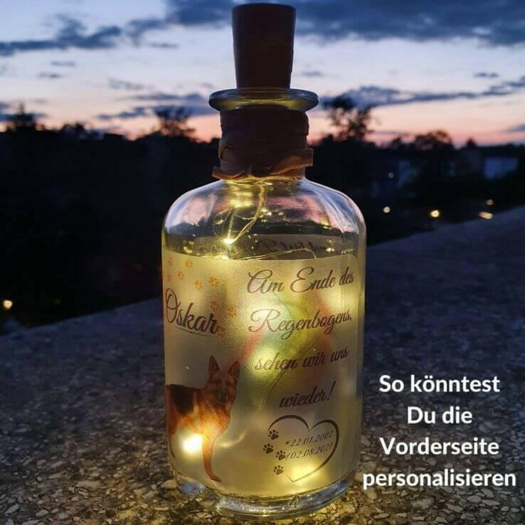 Flaschenlicht, Trauerlicht Deines Haustieres.