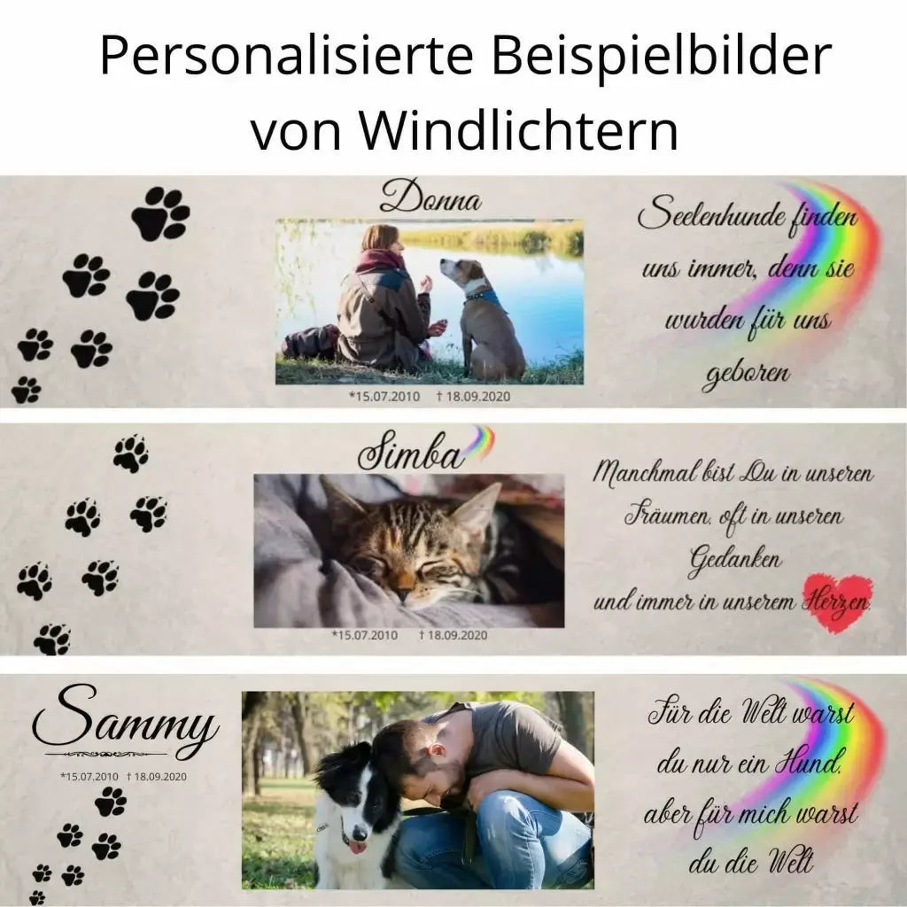 Windlicht mit Foto von Deiner Fellnase.
