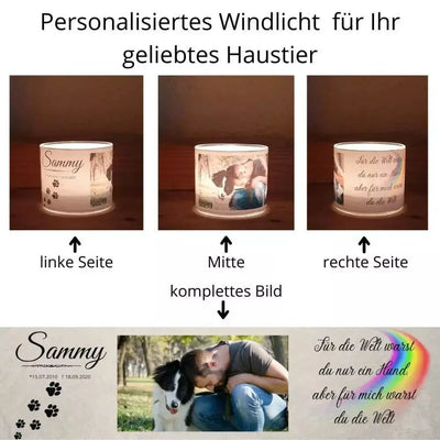 Windlicht mit Foto von Deiner Fellnase.