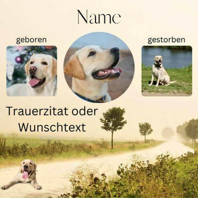 Grabstein für Tiere – personalisiert mit Bild & Namen.