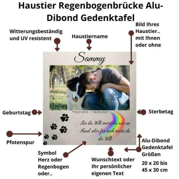 Tiergrabstein aus Alu-Dibond – ein Andenken, das bleibt.