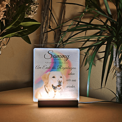 Personalisierte Fotolampen mit Haustier Bild.