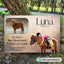 Boxenschild Pferd mit Foto & Daten – personalisiert & wetterfest.