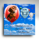 Gedenktafel Hundehimmel mit Luftballonmotiv und Hundefoto, personalisiertes Hunde Andenken mit Namen, Geburts- und Sterbedatum sowie Trauerspruch
