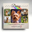 Grabstein Hund mit Foto personalisiert aus Alu-Dibond, quadratische Hunde-Gedenktafel mit Yorkshire Terrier Fotocollage und Regenbogenmotiv