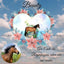 Fotoposter personalisiert mit Regenbogenbrücke und Pferdeportrait. Auf dem Poster ist ein Blumenherz, Trauertext, Pferdenamen und Informationen von Deinem Pferd.