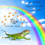 Trauerbild als Andenken von deinem Leguan. Andenken von Regenbogenspuren, mit einem Tierportrait personalisiert, mit Wunschtext, Tiernamen und Informationen deines Haustieres.