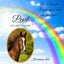 Grabbild mit Pferdeportrait von Regenbogenspuren. Gedenktafel personalisiert mit Regenbogen.