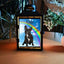 Grablichter mit Regenbogenbrücke und einer Bulldogge. Regenbogenspuren Foto Laternen personalisiert mit Tierportait und Trauertext. Laterne aus Metall und Kerze.